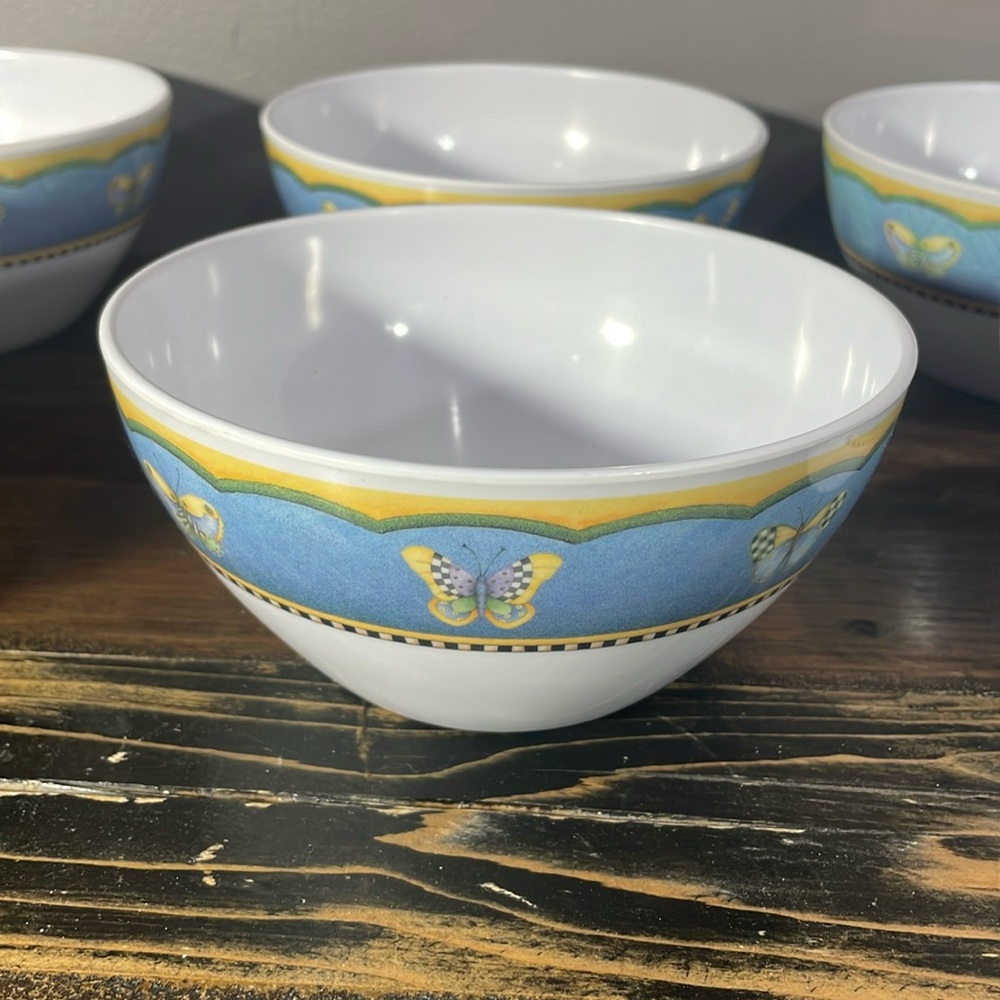 Evolution Sakura melamine set of 6 bowls butterflies pattern